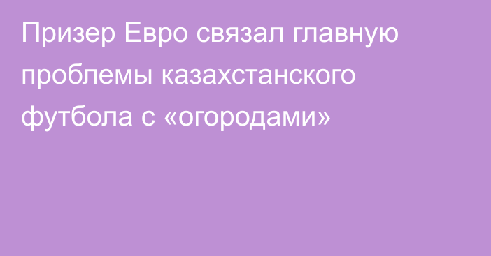 Призер Евро связал главную проблемы казахстанского футбола с «огородами»