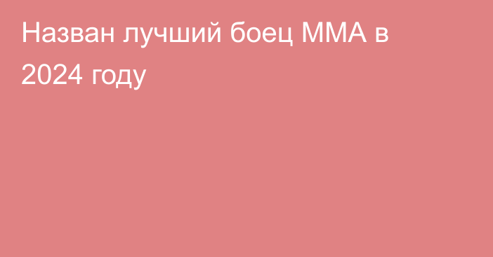 Назван лучший боец ММА в 2024 году