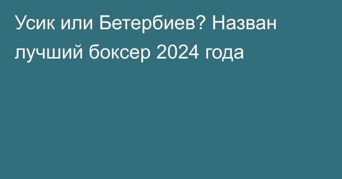 Усик или Бетербиев? Назван лучший боксер 2024 года