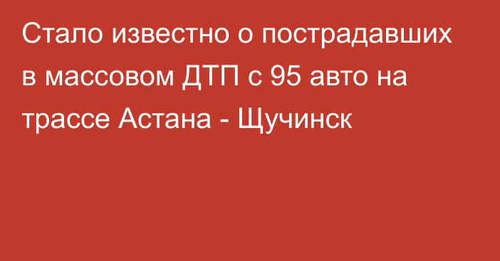 Стало известно о пострадавших в массовом ДТП с 95 авто на трассе Астана - Щучинск