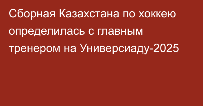 Сборная Казахстана по хоккею определилась с главным тренером на Универсиаду-2025