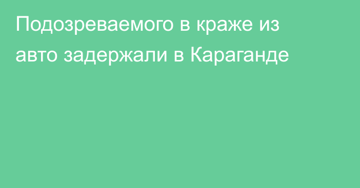 Подозреваемого в краже из авто задержали в Караганде