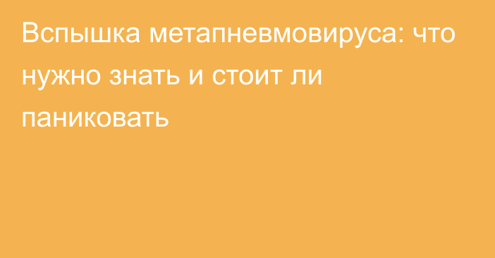 Вспышка метапневмовируса: что нужно знать и стоит ли паниковать