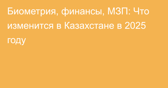 Биометрия, финансы, МЗП: Что изменится в Казахстане в 2025 году