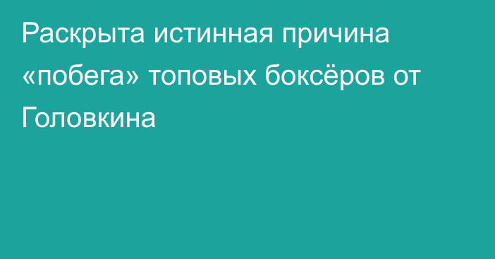 Раскрыта истинная причина «побега» топовых боксёров от Головкина