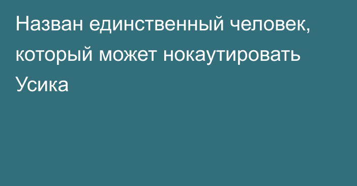 Назван единственный человек, который может нокаутировать Усика