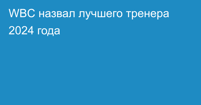 WBC назвал лучшего тренера 2024 года