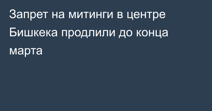 Запрет на митинги в центре Бишкека продлили до конца марта