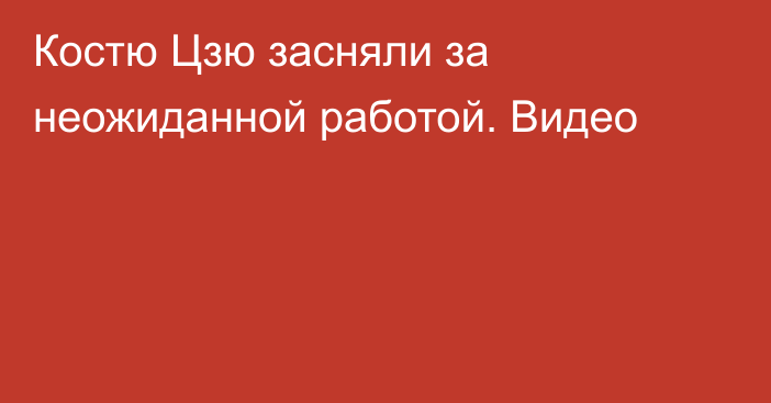 Костю Цзю засняли за неожиданной работой. Видео