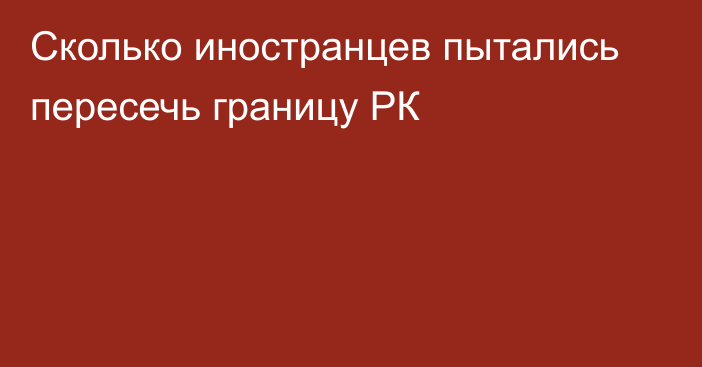 Сколько иностранцев пытались пересечь границу РК