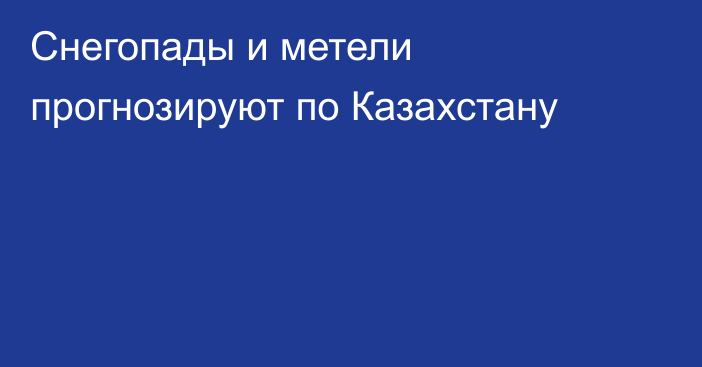 Снегопады и метели прогнозируют по Казахстану