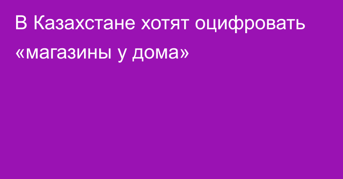 В Казахстане хотят оцифровать «магазины у дома»