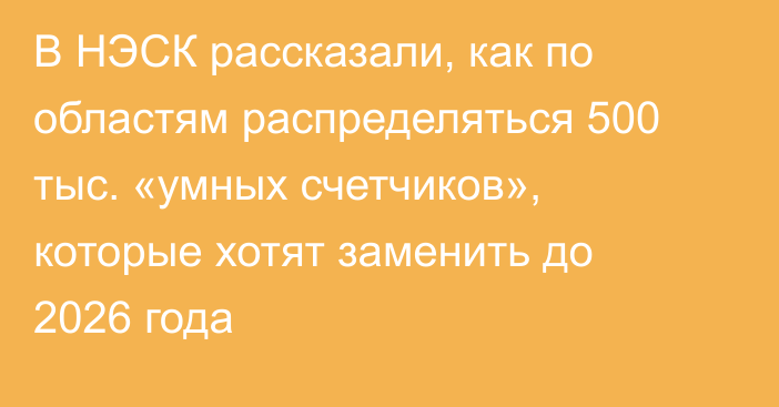 В НЭСК рассказали, как по областям распределяться 500 тыс. «умных счетчиков», которые хотят заменить до 2026 года