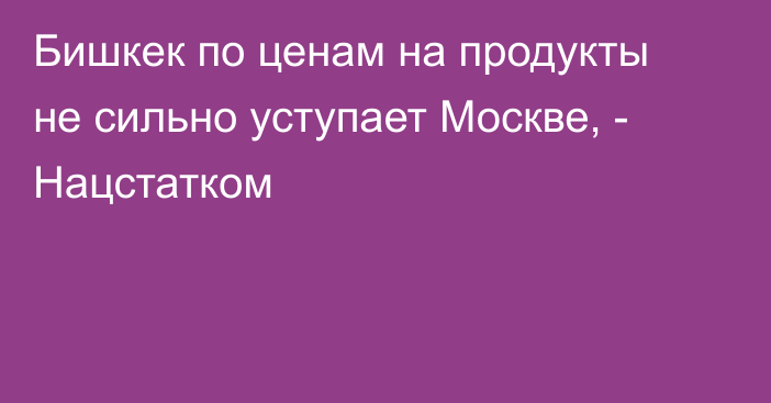 Бишкек по ценам на продукты не сильно уступает Москве, - Нацстатком