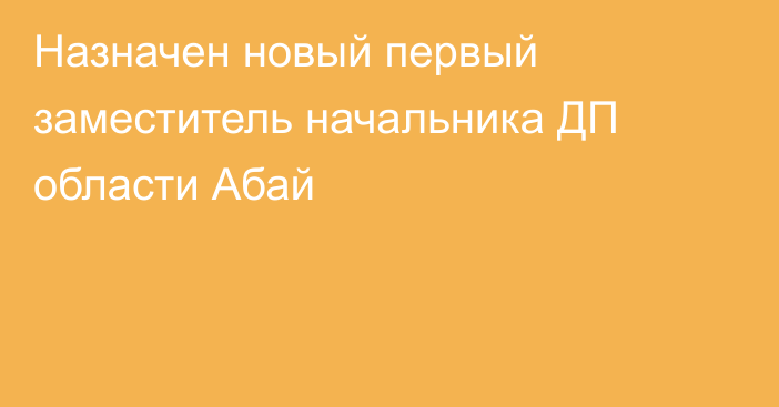 Назначен новый первый заместитель начальника ДП области Абай