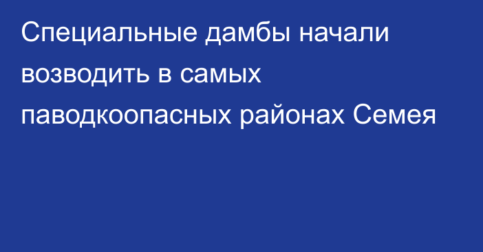 Специальные дамбы начали возводить в самых паводкоопасных районах Семея