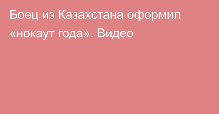 Боец из Казахстана оформил «нокаут года». Видео