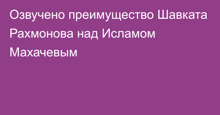 Озвучено преимущество Шавката Рахмонова над Исламом Махачевым