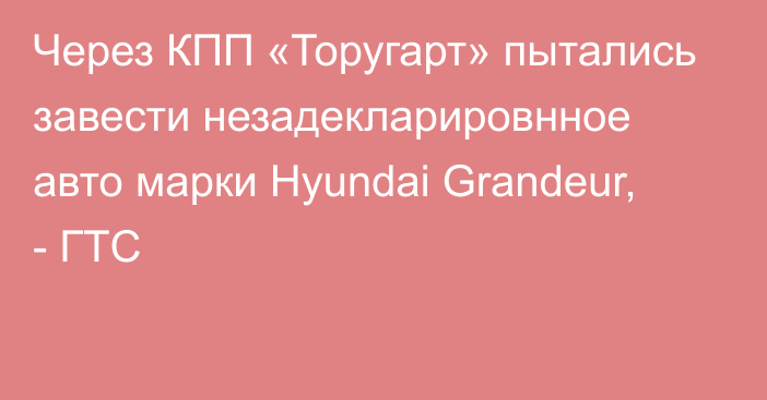 Через КПП «Торугарт» пытались завести незадекларировнное авто марки Hyundai Grandeur, - ГТС