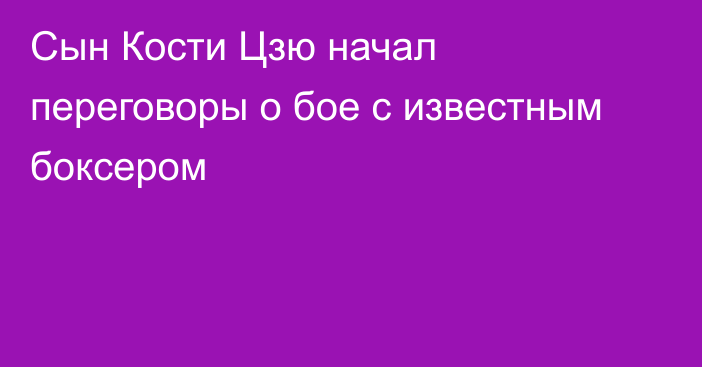 Сын Кости Цзю начал переговоры о бое с известным боксером