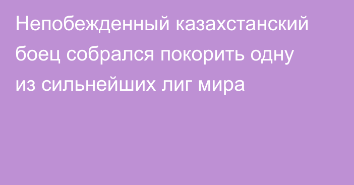 Непобежденный казахстанский боец собрался покорить одну из сильнейших лиг мира