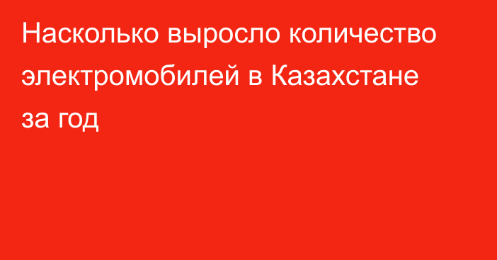 Насколько выросло количество электромобилей в Казахстане за год