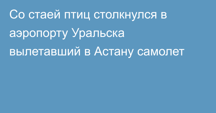 Со стаей птиц столкнулся в аэропорту Уральска вылетавший в Астану самолет