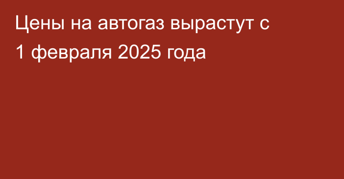 Цены на автогаз вырастут с 1 февраля 2025 года