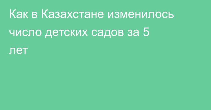 Как в Казахстане изменилось число детских садов за 5 лет