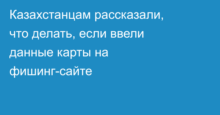 Казахстанцам рассказали, что делать, если ввели данные карты на фишинг-сайте